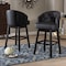 Baxton Studio Black Faux Leather Tufted Swivel Barstool with Nail heads Trim 120-6596 - alternate 6
